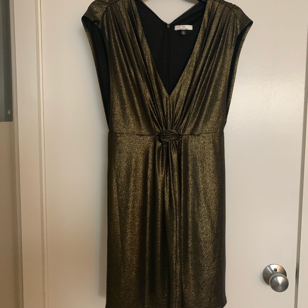 Halston Black/Gold cocktail dress